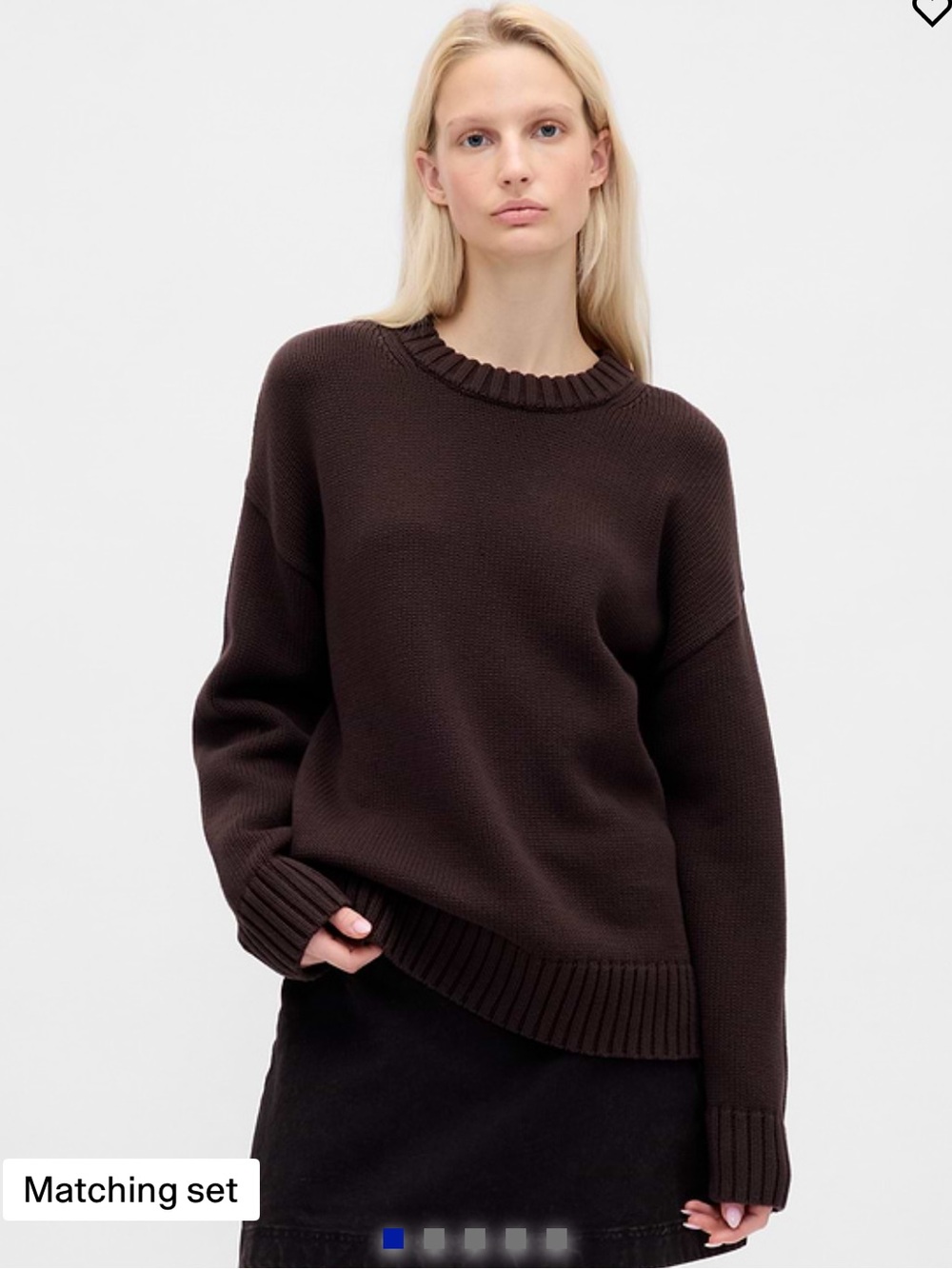 GAP 100% Cotton Oversized Sweater - Brown